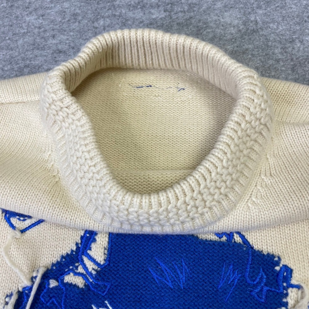 ADER Error Ivory Wool Knit Bluessom Flower Sweater Size A2 FW2020 - Picture 8 of 16